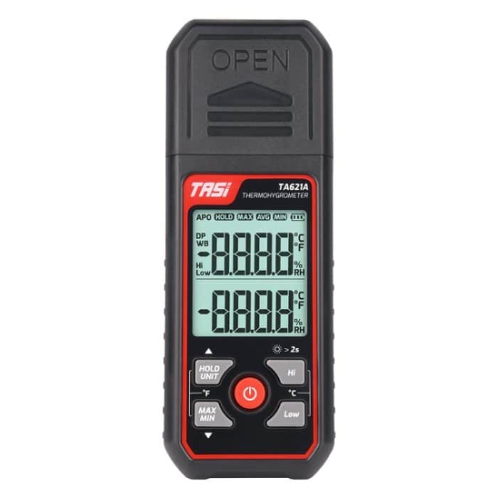 TASI TA621A Digitales Taupunktthermometer, Umgebungstemperatur- und Luftfeuchtigkeitsmesser – Bild 1