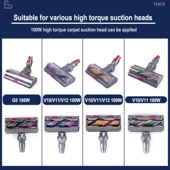 Für Dyson V10 / V11 Staubsauger, 100 W, Saugkopf mit hohem Drehmoment, V-Kugelräder – Bild 5