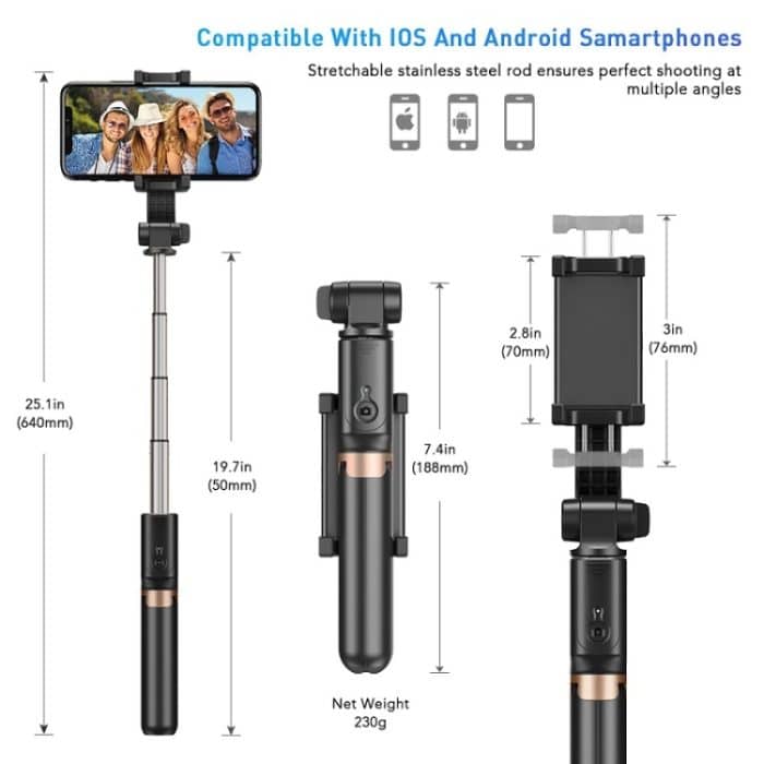 APEXEL APL-D6 Live-Video Multifunktionaler Handy-Gimbal-Stabilisator Selfie-Stick – Bild 4