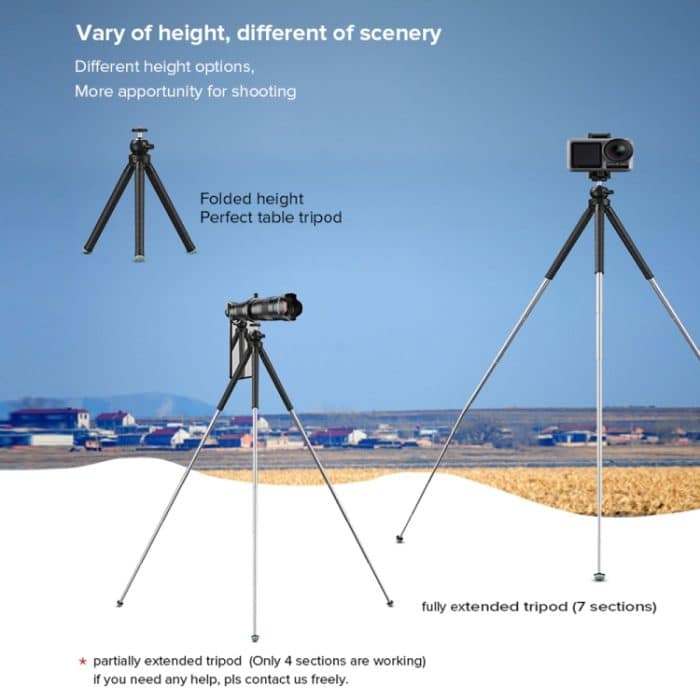 APEXEL APL-JJ09 Mobiles Selfie-Live-Streaming Tragbares Stretch-Telefotostativ, APL-JJ09 – Bild 13