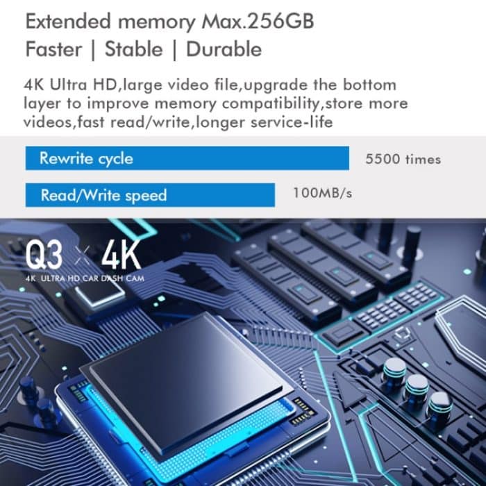 Anytek Q3 4K Fahrrekorder WiFi Dual Record Nachtsichtsensor Mobiler Erkennungsrekorder – Bild 9