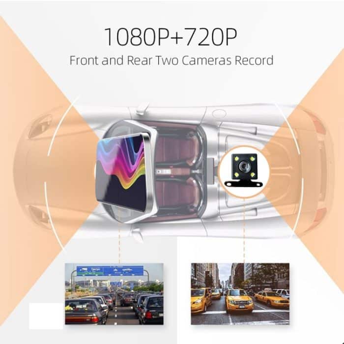 Anytek A6 5 Zoll HD Dual Record Objektiv Fahrrekorder Auto Rückspiegel Bild Auto – Bild 14