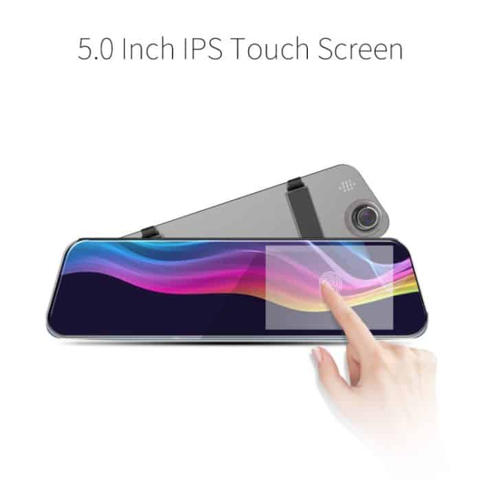 Anytek A6 5 Zoll HD Dual Record Objektiv Fahrrekorder Auto Rückspiegel Bild Auto – Bild 5