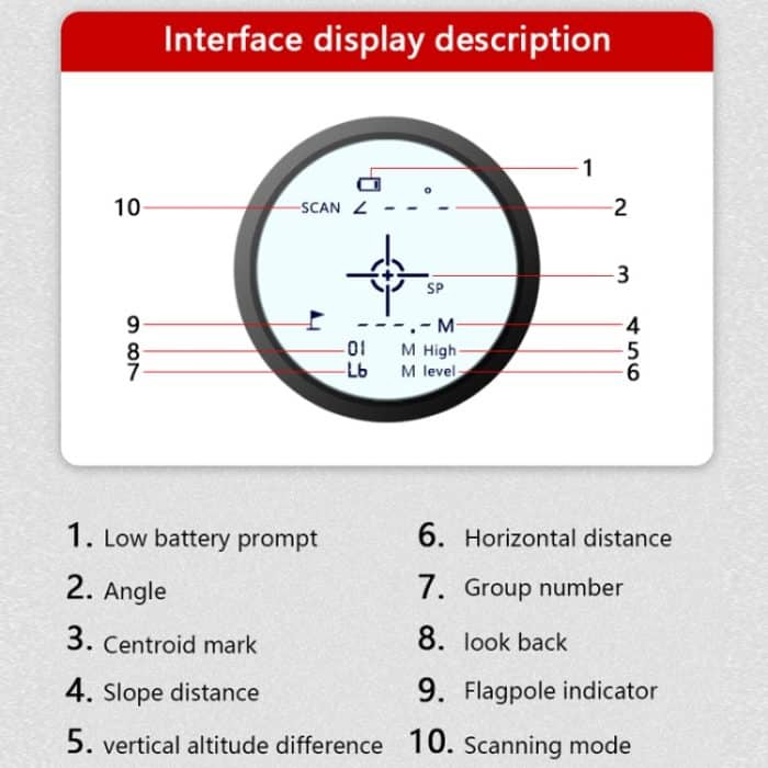 ARTBULL NK-1000 Camouflage Golf-Entfernungsmesser, wiederaufladbares Teleskop, Lieferung in zufälliger Farbe – Bild 6