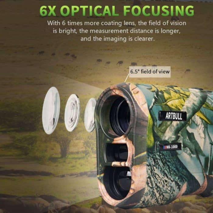 ARTBULL NK-1000 Camouflage Golf-Entfernungsmesser, wiederaufladbares Teleskop, Lieferung in zufälliger Farbe – Bild 9
