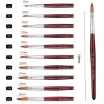 Kolinsky Haar-Nagelkunstpinsel mit rotem Holzgriff, No. 2, No. 4, No. 6, No. 8, No. 10, No. 12, No. 14, No. 16, No. 18, No. 20 – Bild 3