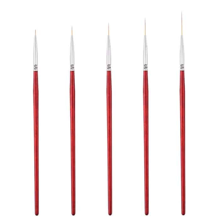 5 Stück Nagel-Feinlinien-Ziehstift, Farbmalerei, Blumenstift, feiner Umriss, Nagelkunststift, No.1 0.6cm, No.2 0.9cm, No.3 1.2cm, No.4 1.8cm, No.5 2.4cm – Bild 2