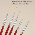 5 Stück Nagel-Feinlinien-Ziehstift, Farbmalerei, Blumenstift, feiner Umriss, Nagelkunststift, No.1 0.6cm, No.2 0.9cm, No.3 1.2cm, No.4 1.8cm, No.5 2.4cm – Bild 3