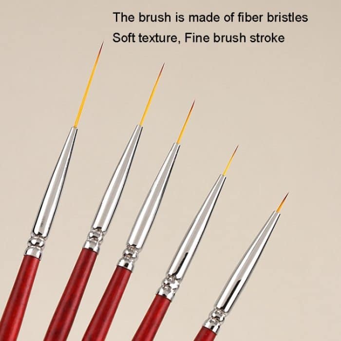 5 Stück Nagel-Feinlinien-Ziehstift, Farbmalerei, Blumenstift, feiner Umriss, Nagelkunststift, No.1 0.6cm, No.2 0.9cm, No.3 1.2cm, No.4 1.8cm, No.5 2.4cm – Bild 3