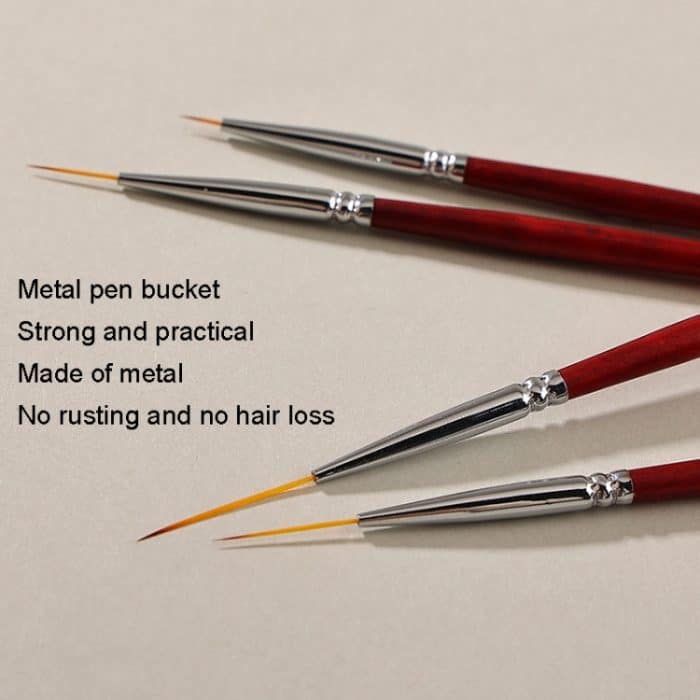 5 Stück Nagel-Feinlinien-Ziehstift, Farbmalerei, Blumenstift, feiner Umriss, Nagelkunststift, No.1 0.6cm, No.2 0.9cm, No.3 1.2cm, No.4 1.8cm, No.5 2.4cm – Bild 4