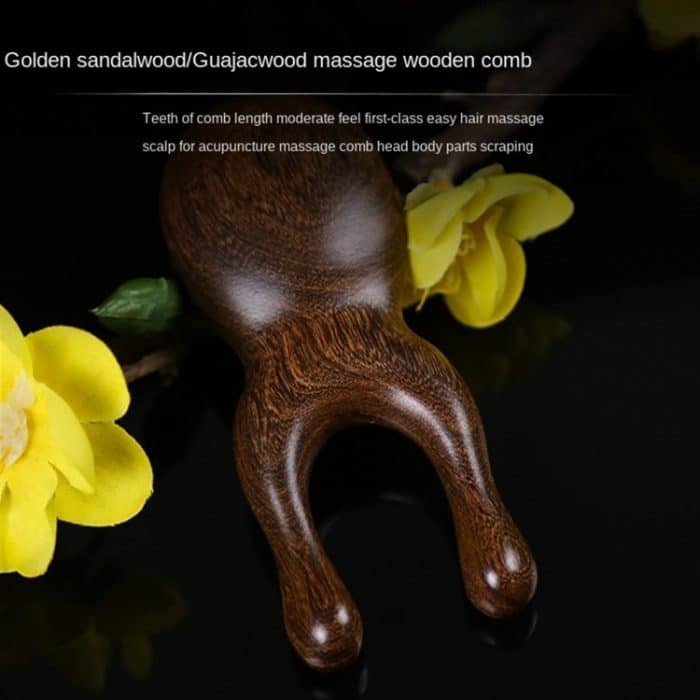 Gold-Sandelholz-Massivholz-Massage-Augenkratz- und Nasenmassage, Farbe zufällige Lieferung – Bild 6