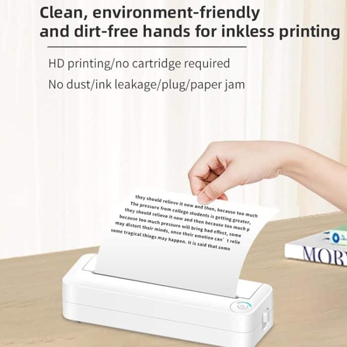 Bluetooth-Verbindung, tintenloser A4-Drucker, tragbarer Mini-Fotodrucker für Studenten, Büro und Zuhause, X8 – Bild 4