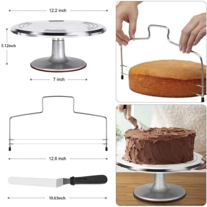22-in-1 Kuchen-Drehteller-Rohrspitzen-Set aus Aluminiumlegierung, DIY-Backwerkzeuge – Bild 2