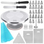 35-in-1 Kuchen-Drehteller-Piping-Spitzen-Set aus Aluminiumlegierung, DIY-Backwerkzeuge