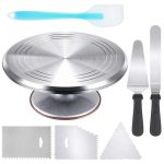 7-in-1-Aluminiumlegierungs-Kuchen-Plattenspieler-Piping-Spitzen-Set DIY-Backwerkzeuge