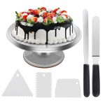 6-in-1-Aluminiumlegierungs-Kuchen-Plattenspieler-Piping-Spitzen-Set DIY-Backwerkzeuge