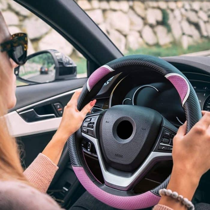 38 cm süße Kaninchen-Frauen-Cartoon-Auto-Lenkradabdeckung, Round Black Pink, Round Black, Round Black Red, Round Black Rose Red, Round Black Boffee, D  Type Black Pink, D Type Black, D Type Black Red, D Type Black Rose Red, D Type Black Coffee – Bild 6