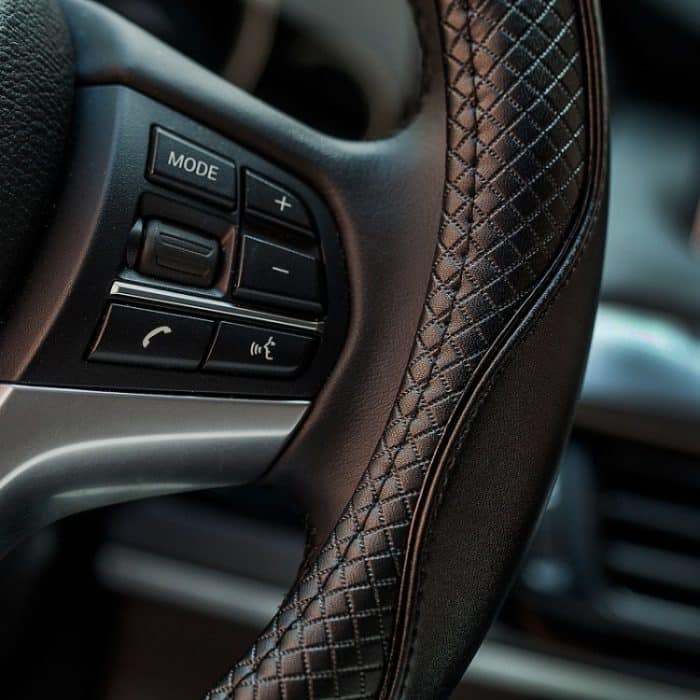 38 cm großer Auto-Lenkradbezug aus geprägtem Leder, D Type All Coffee, D Type Black Light Coffee – Bild 4