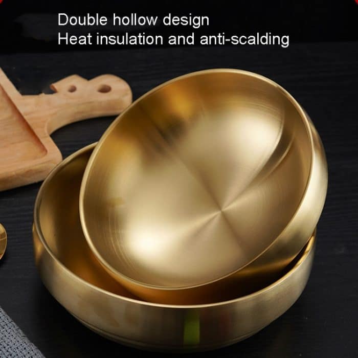 Doppelt verdickte kalte Nudelschüssel aus Edelstahl, Reisschüssel, 19cm (Silver), 21cm (Silver), 23cm (Silver), 19cm (Gold), 21cm (Gold), 23cm (Gold) – Bild 5