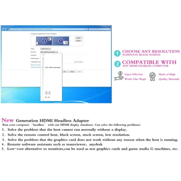 2 Stück Grafikkarten-Spoofer HDMI Dummy Load simuliert HD-Displays, 2pcs Gold – Bild 5