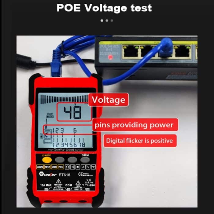 TOOLTOP 600 m/1968 ft Netzwerkkabellänge 2-in-1 Netzwerkkabel-Finder-Multimeter, ET618PRO – Bild 9