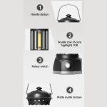 Batterie Modell COB Tragbare Outdoor Camping Lampe Atmosphäre Zelt Lampe Retro Lampe, Battery Small Green, Battery Small Black, Battery Small Beige, Battery Small Red, Battery Large Beige, Battery Large Black, Battery Large Green, Battery Large Red – Bild 6