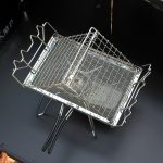 Outdoor Camping Brotständer aus Edelstahl, faltbar, tragbar, Grillrost – Bild 7