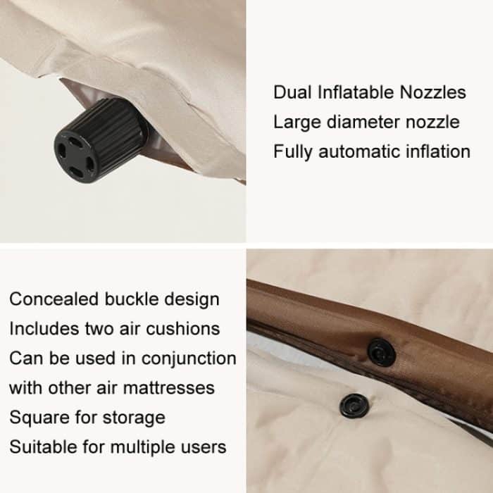 CSTUR D2250 Verdickte tragbare Camping sechseckige automatische aufblasbare Matte Outdoor Picknick feuchtigkeitsbeständige Matte, 3cm (Khaki), 5cm (Khaki) – Bild 6