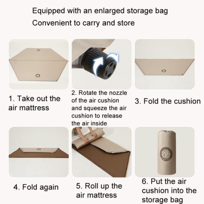 CSTUR D2250 Verdickte tragbare Camping sechseckige automatische aufblasbare Matte Outdoor Picknick feuchtigkeitsbeständige Matte, 3cm (Khaki), 5cm (Khaki) – Bild 8