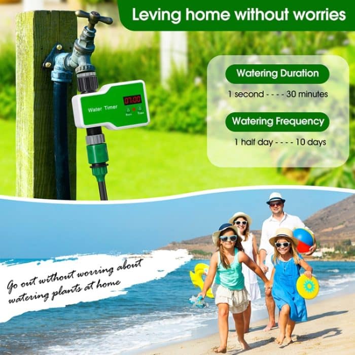 Bewässerungssystem Intelligente Steuerung Automatisches zeitgesteuertes Bewässerungsgerät, 1 Water Outlet, 2 Water Outlet, 10m 10sets Hanging Spray Sprinklers, 10m 10sets Ground Plug Dual-use Suit, 20m 20sets Hanging Spray Nozzles... – Bild 9