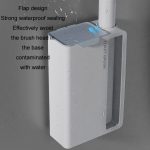 Wandmontiertes Einweg-Toilettenbürstenset mit langem Griff für den Haushalt, White – Bild 3