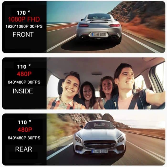 2-Zoll-Bildschirm 3-Record 1080P Fahrrekorder – Bild 9