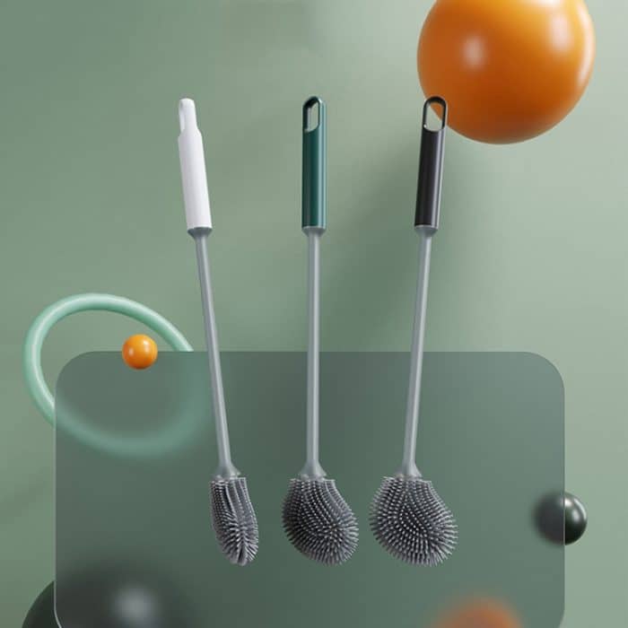 Langstielige Haushalts-WC-Toiletten-Reinigungsbürste aus weichem Gummi – Bild 2