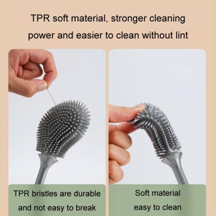 Langstielige Haushalts-WC-Toiletten-Reinigungsbürste aus weichem Gummi – Bild 3