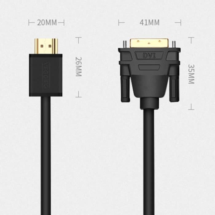 VEGGIEG HDMI-zu-DVI-Konverterkabel für Computer, TV, HD-Monitor, austauschbar, 1m, 1.5m, 2m, 3m, 5m, 8m, 10m, 12m, 15m – Bild 2
