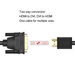 VEGGIEG HDMI-zu-DVI-Konverterkabel für Computer, TV, HD-Monitor, austauschbar, 1m, 1.5m, 2m, 3m, 5m, 8m, 10m, 12m, 15m – Bild 3