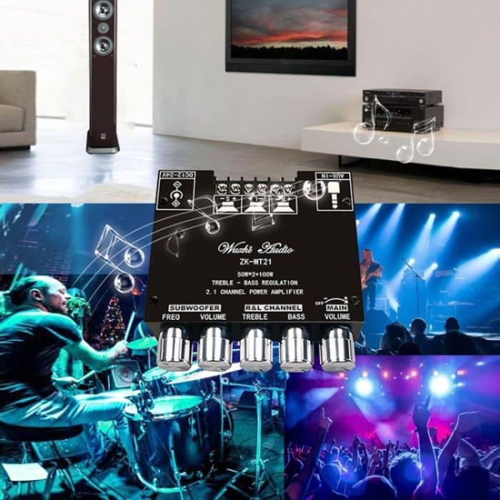 ZK-TB21 TPA3116D2 High & Low Pitch Adjustment 2.1-Kanal-Bluetooth-Volldigital-Leistungsverstärkermodul – Bild 7