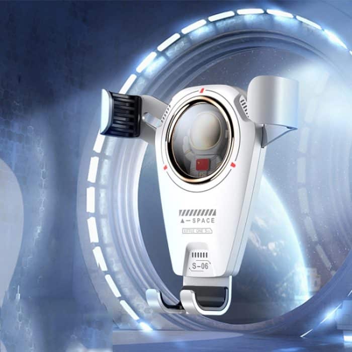 S-06 Auto-Luftauslass-Schwerkrafthalter, einziehbare, drehbare Handyhalterung, S-06 White, S-06 Black – Bild 1