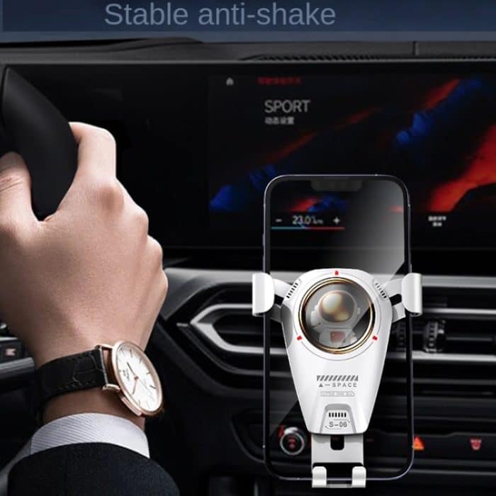 S-06 Auto-Luftauslass-Schwerkrafthalter, einziehbare, drehbare Handyhalterung, S-06 White, S-06 Black – Bild 6