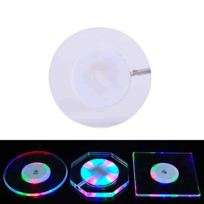 TBD0603791501A.jpg USB-Lade-LED-Leucht-Acryl-Untersetzer mit transparenter Kristallbasis, 100x10mm Round, 100x10mm Octagonal, 100x10mm Square – Bild 1