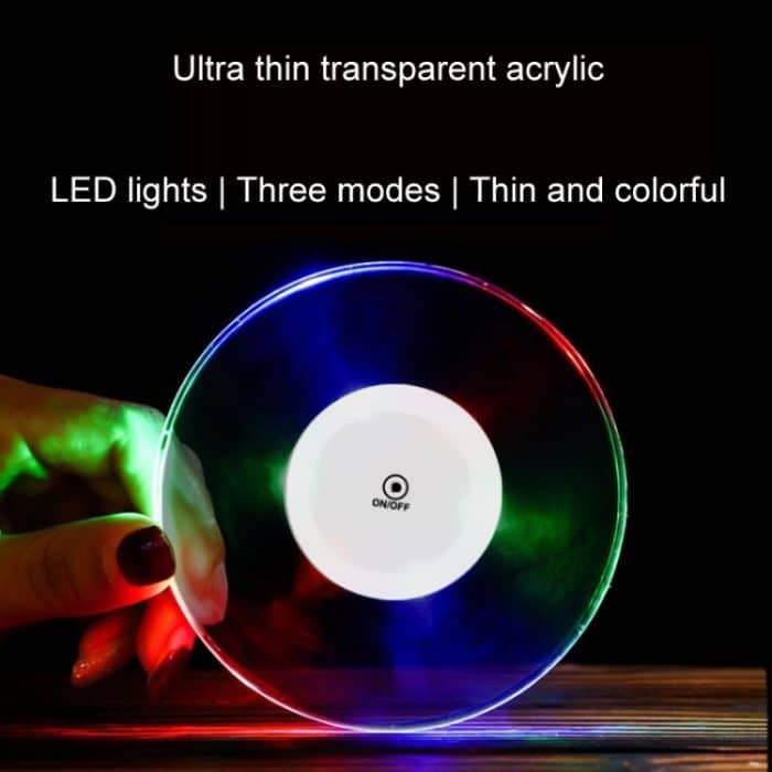 USB-Lade-LED-Leucht-Acryl-Untersetzer mit transparenter Kristallbasis, 100x10mm Round, 100x10mm Octagonal, 100x10mm Square – Bild 5