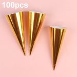 100 Stück Einweg-Eispapierhalter, süßes, knuspriges Spitzenpapier