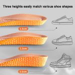 2 Paar Boost-Sport-Einlegesohle, erhöhte Stoßdämpfung, Deodorant, superweiche Einlegesohle, Gold 1.5cm, Gold 2.5cm, Gold 3.5cm – Bild 3