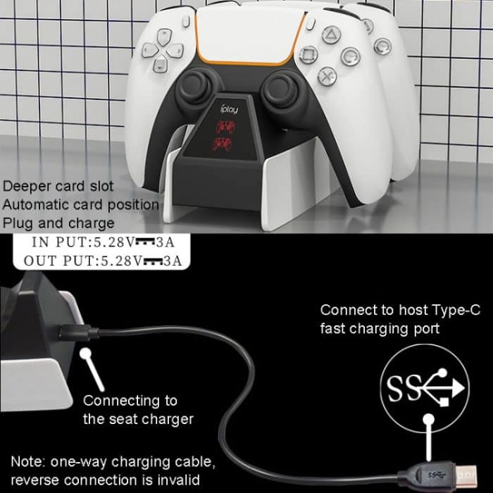 iplay HBP-260 Für PS5 Griff Ladesitz Elektrischer Spielgriff Schnellladesitz, HBP-260 – Bild 5