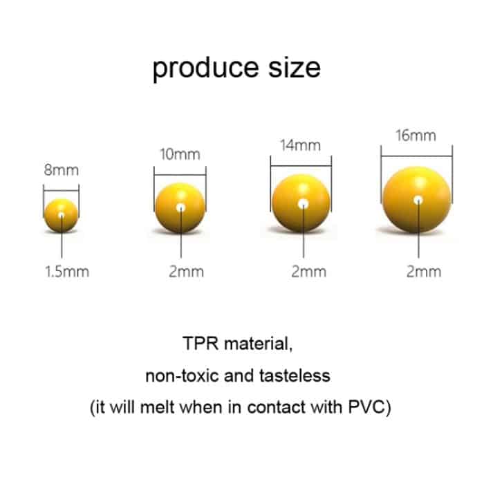 TPR Floating Bait Ball Float Water Fake Soft Bait, 100pcs 8mm – Bild 2