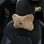 Auto-Cartoon-Bär-Plüsch-Sitzpolsterkissen, Headrest Brown, Lumbar Pillow Brown, Headrest White, Lumbar Pillow White