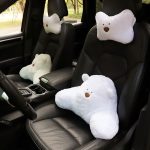 Auto-Cartoon-Bär-Plüsch-Sitzpolsterkissen, Headrest Brown, Lumbar Pillow Brown, Headrest White, Lumbar Pillow White – Bild 6