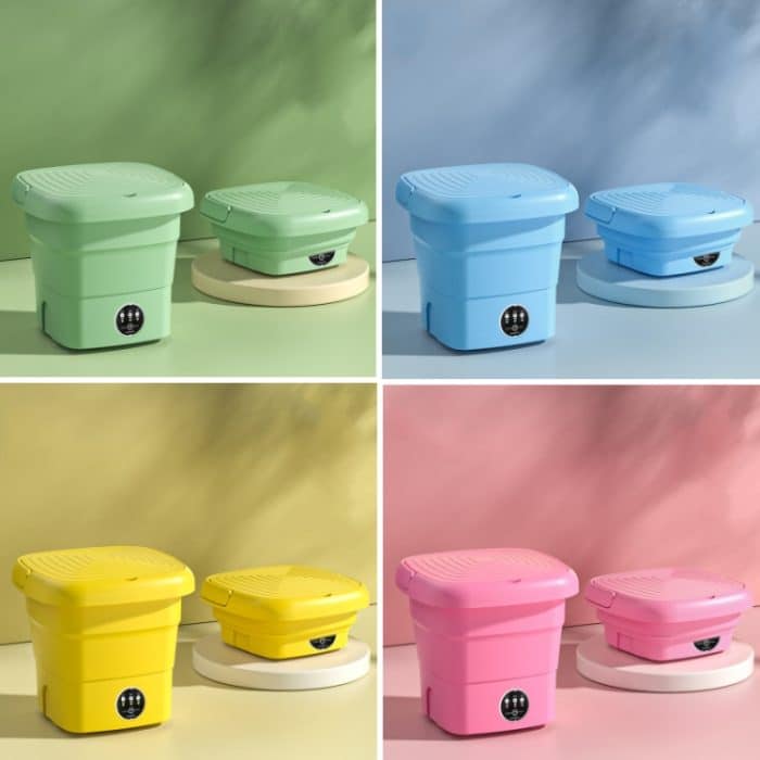 Mini tragbare zusammenklappbare Haushaltswaschmaschine Unterwäschewaschmaschine, Fruit Green, Lake Blue, Warm Yellow, Fruit Pink, Fruit Green + Blue Light Antibacterial, Lake Blue + Blue light antibacterial, Warm Yellow + Blue light antibacterial... – Bild 2