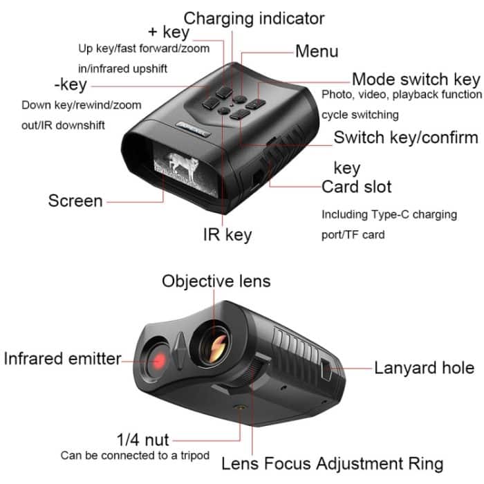 APEXEL 3-Zoll-LCD-HD-Bildschirm Foto Video Tragbares Fernglas Digitales Infrarot-Nachtsichtgerät, APL-NV009 – Bild 4