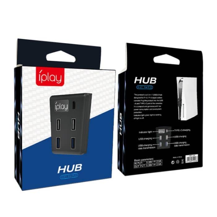 iplay HBP-308 für Sony PS5 5-in-1-Spielekonsole USB3.0 HUB-Verbindungsübertragungs-Extender, For Sony PS5 – Bild 8